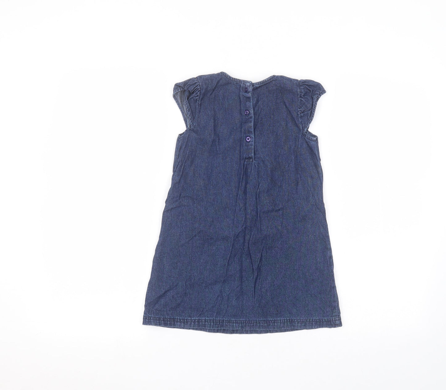 Matalan Girls Blue  Cotton A-Line  Size 3-4 Years Round Neck