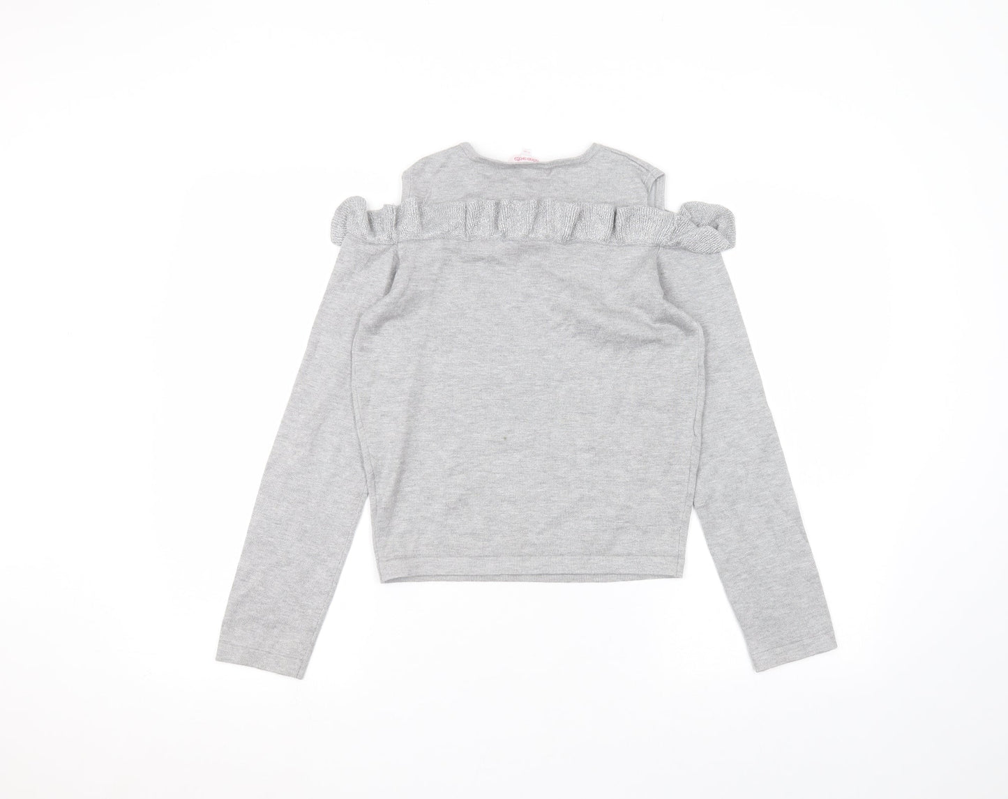 Miss e-vie Girls Grey  Viscose Basic T-Shirt Size 11-12 Years Round Neck