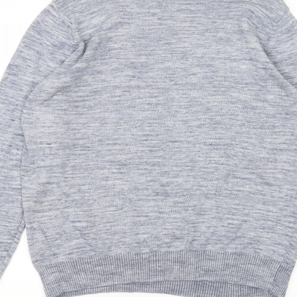 Cedar Wood State Mens Blue Round Neck  Cotton Pullover Jumper Size L