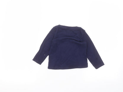 Nutmeg Baby Blue  Cotton Basic T-Shirt Size 12-18 Months Round Neck