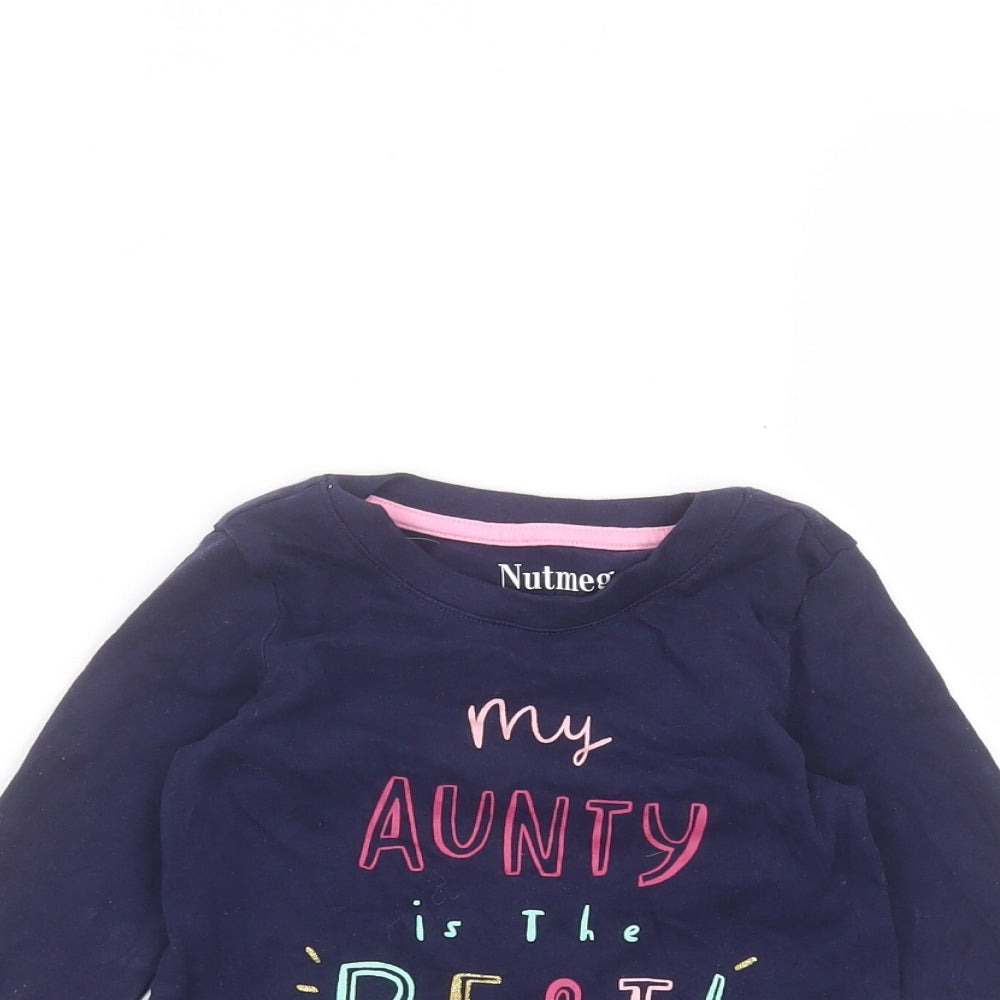 Nutmeg Baby Blue  Cotton Basic T-Shirt Size 12-18 Months Round Neck