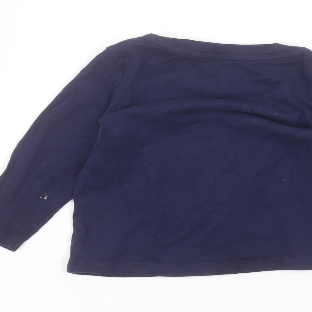 Nutmeg Baby Blue  Cotton Basic T-Shirt Size 12-18 Months Round Neck