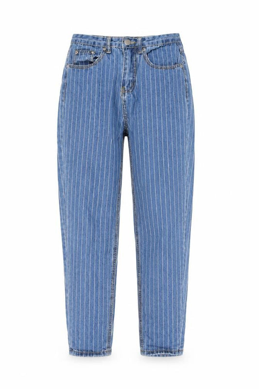 Front view of Nasty Gal women’s blue cotton skinny jeans, size UK 8, 27-inch leg regular