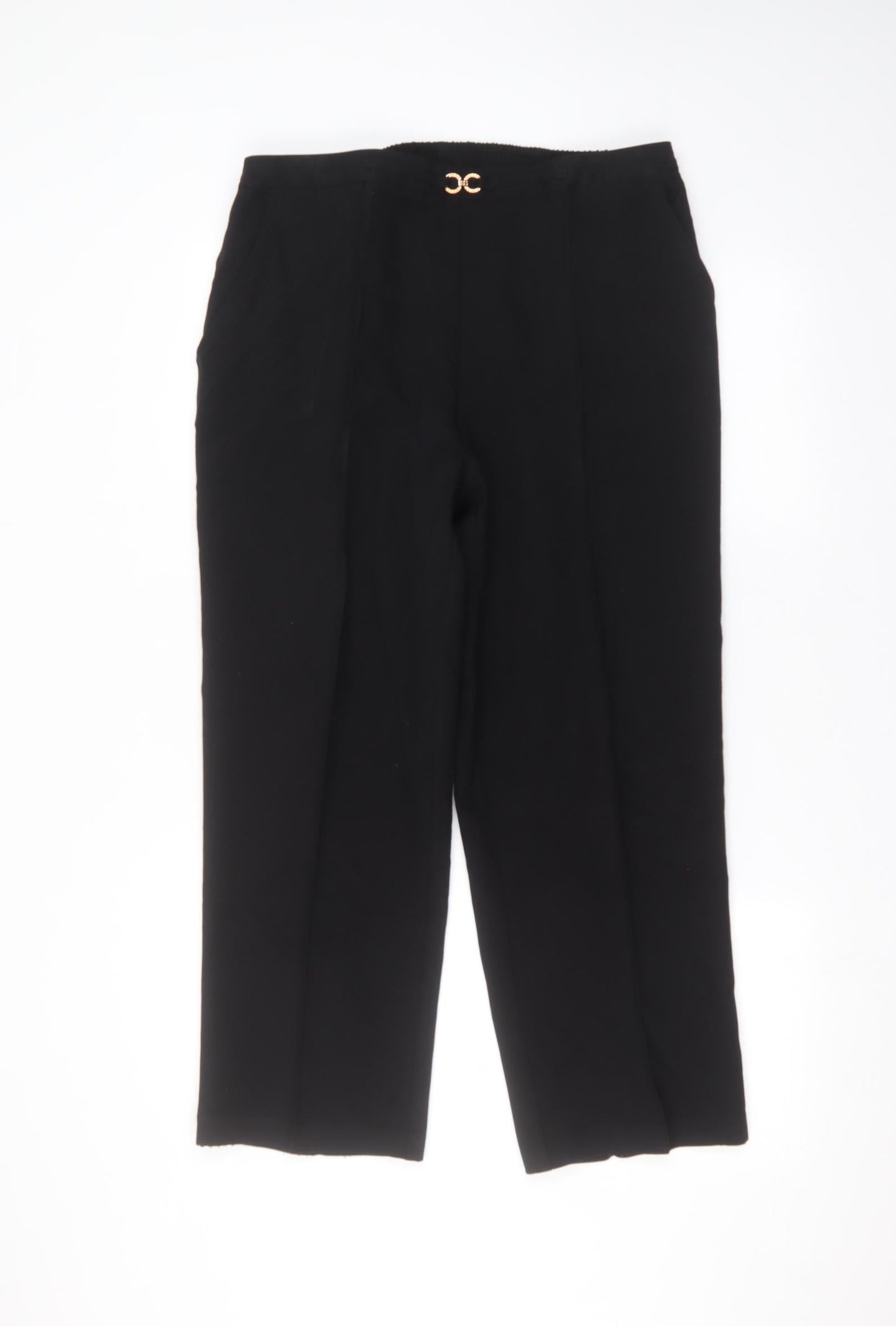 Womens UK Size 18 Preworn Regular Fit  Black Trousers