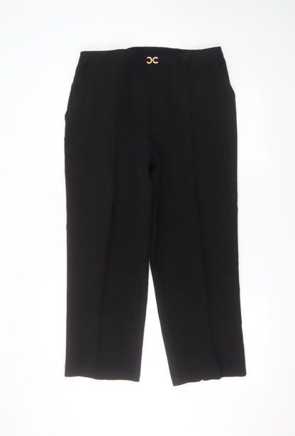 Womens UK Size 18 Preworn Regular Fit  Black Trousers