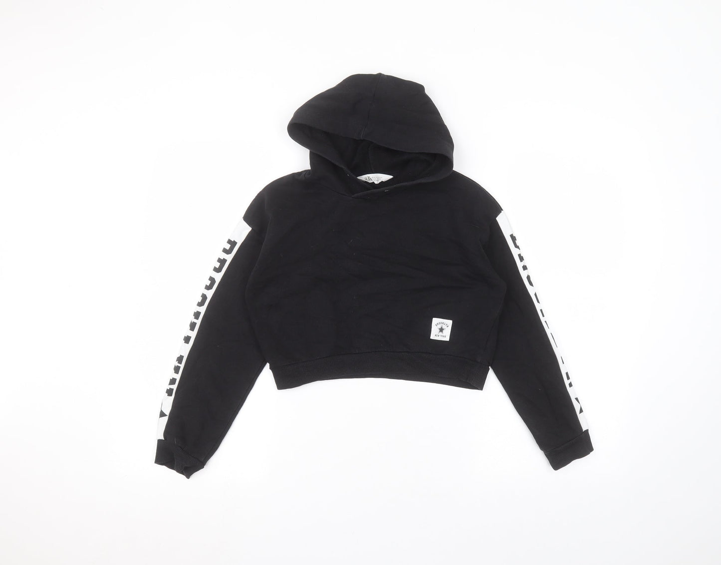 H&M Boys Black  Cotton Pullover Hoodie Size 9-10 Years