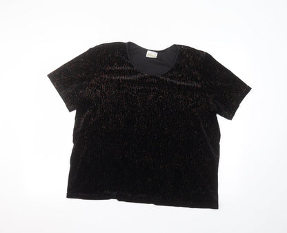Womens UK Size M Roman Black Basic T-Shirt