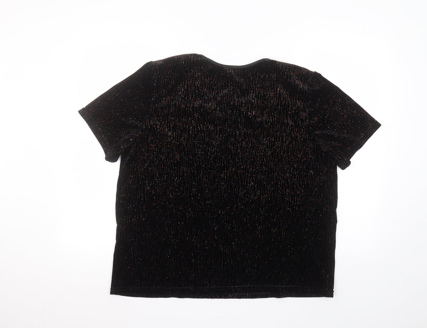 Womens UK Size M Roman Black Basic T-Shirt