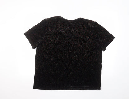 Womens UK Size M Roman Black Basic T-Shirt