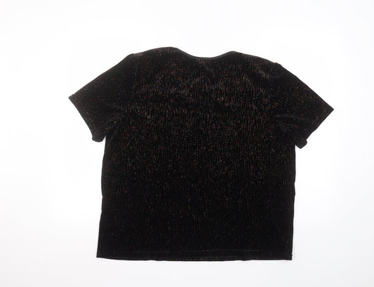 Womens UK Size M Roman Black Basic T-Shirt