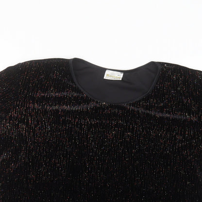 Womens UK Size M Roman Black Basic T-Shirt