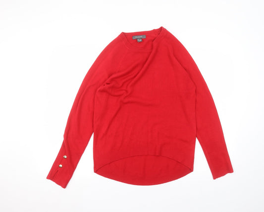 Primark Womens Red  Acrylic Basic T-Shirt Size XS V-Neck