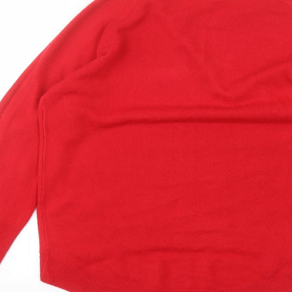 Primark Womens Red  Acrylic Basic T-Shirt Size XS V-Neck