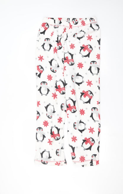 Womens UK Size 12 Preworn Regular Fit Sweatpants White Trousers