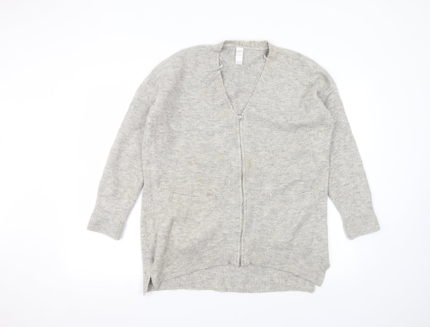 Womens UK Size M Preworn Grey Cardigan Jumper