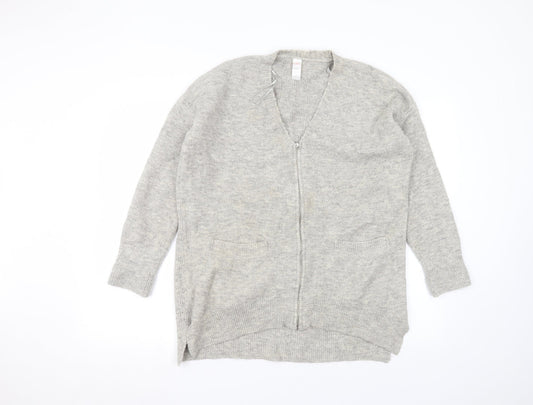 Womens UK Size M Preworn Grey Cardigan Jumper
