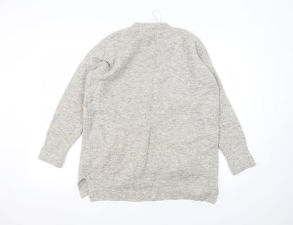 Womens UK Size M Preworn Grey Cardigan Jumper