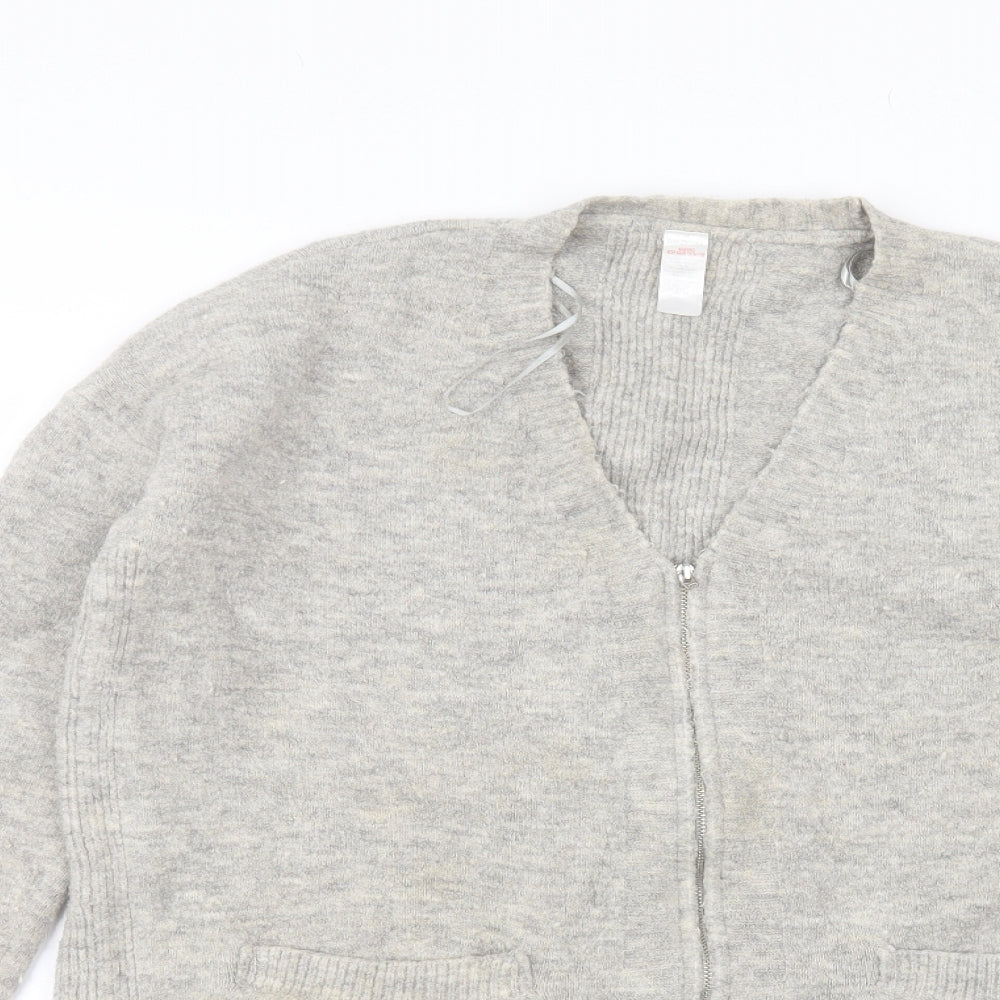 Womens UK Size M Preworn Grey Cardigan Jumper