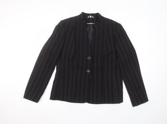 Klass Womens Black Striped  Jacket  Size 14