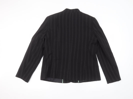 Klass Womens Black Striped  Jacket  Size 14