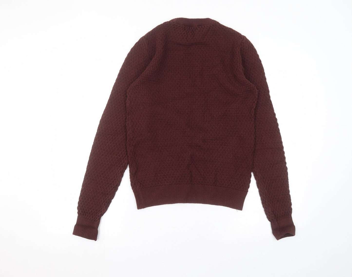 NEXT Mens Red Round Neck  Cotton Pullover Jumper Size S