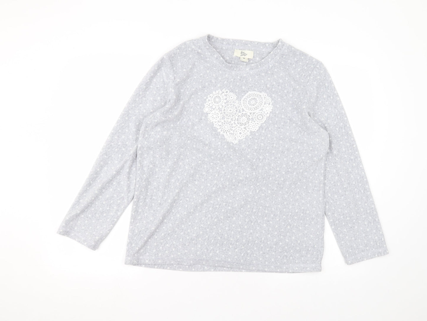 Primark Womens Grey Round Neck Polka Dot Polyester Pullover Jumper Size M