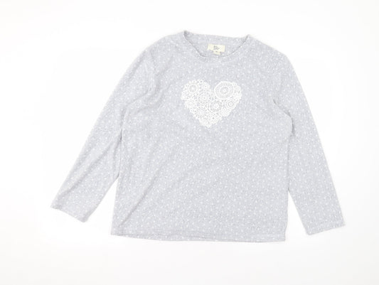 Primark Womens Grey Round Neck Polka Dot Polyester Pullover Jumper Size M