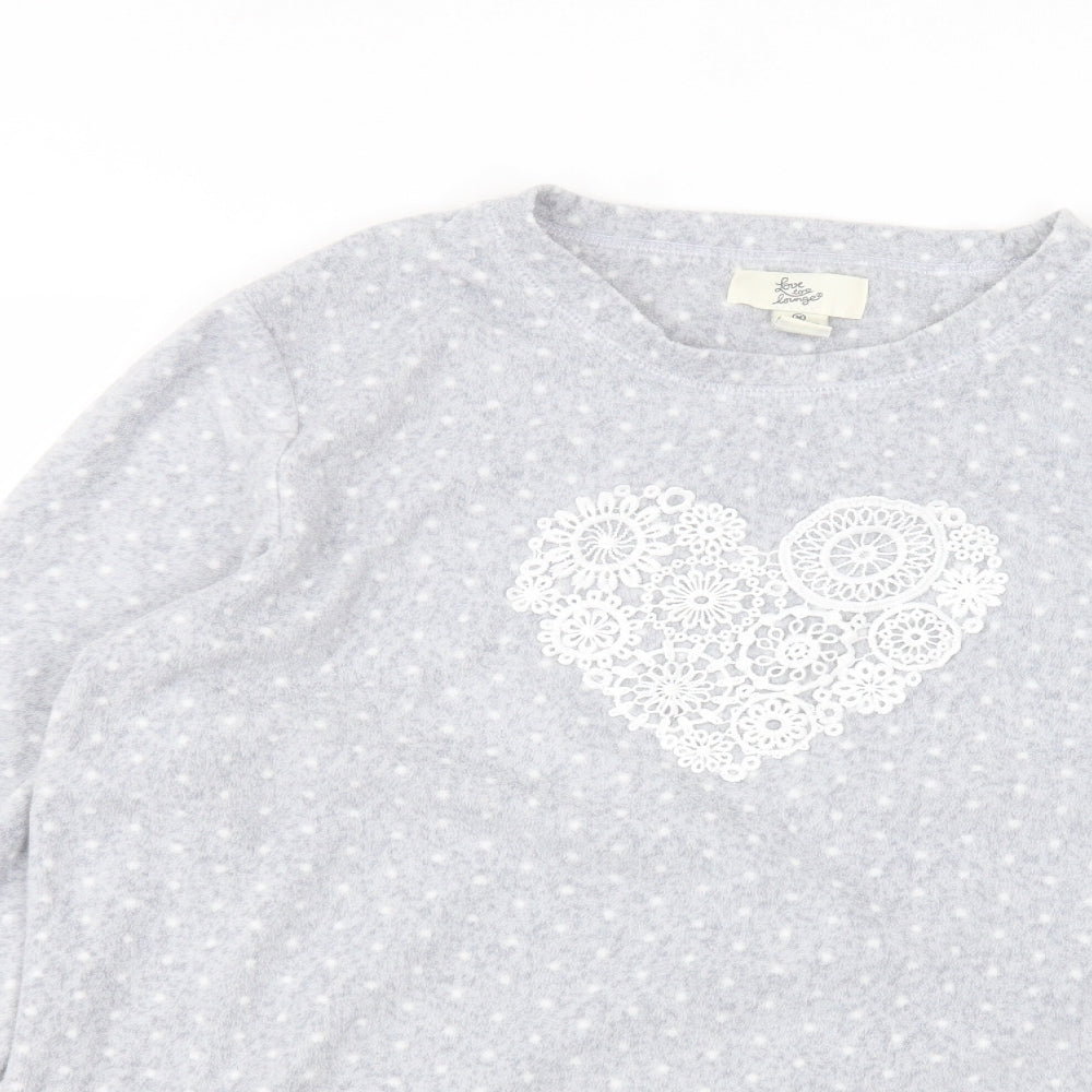 Primark Womens Grey Round Neck Polka Dot Polyester Pullover Jumper Size M