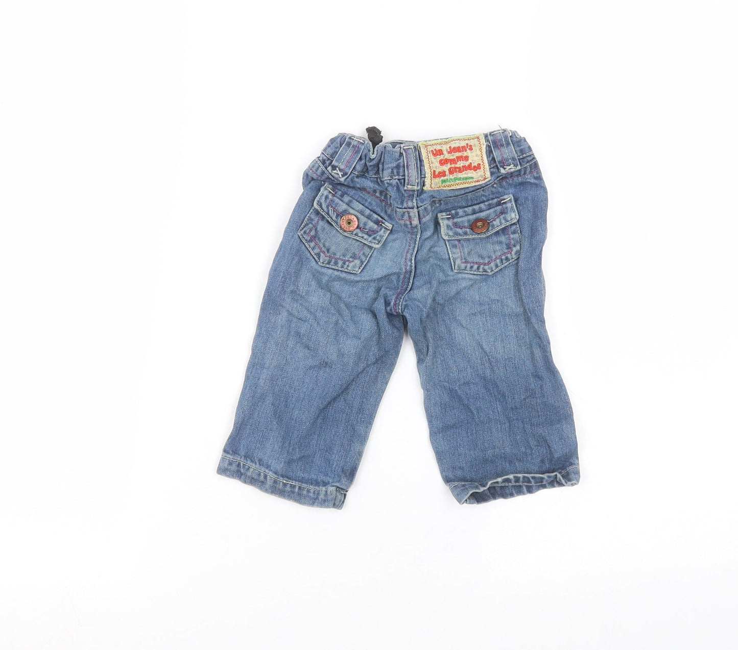 Petit Patapon Girls Blue  Cotton  Jeans Size 9-12 Months