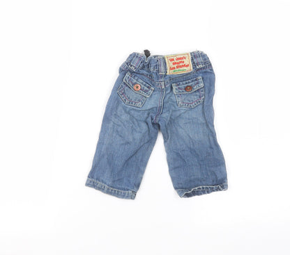 Petit Patapon Girls Blue  Cotton  Jeans Size 9-12 Months