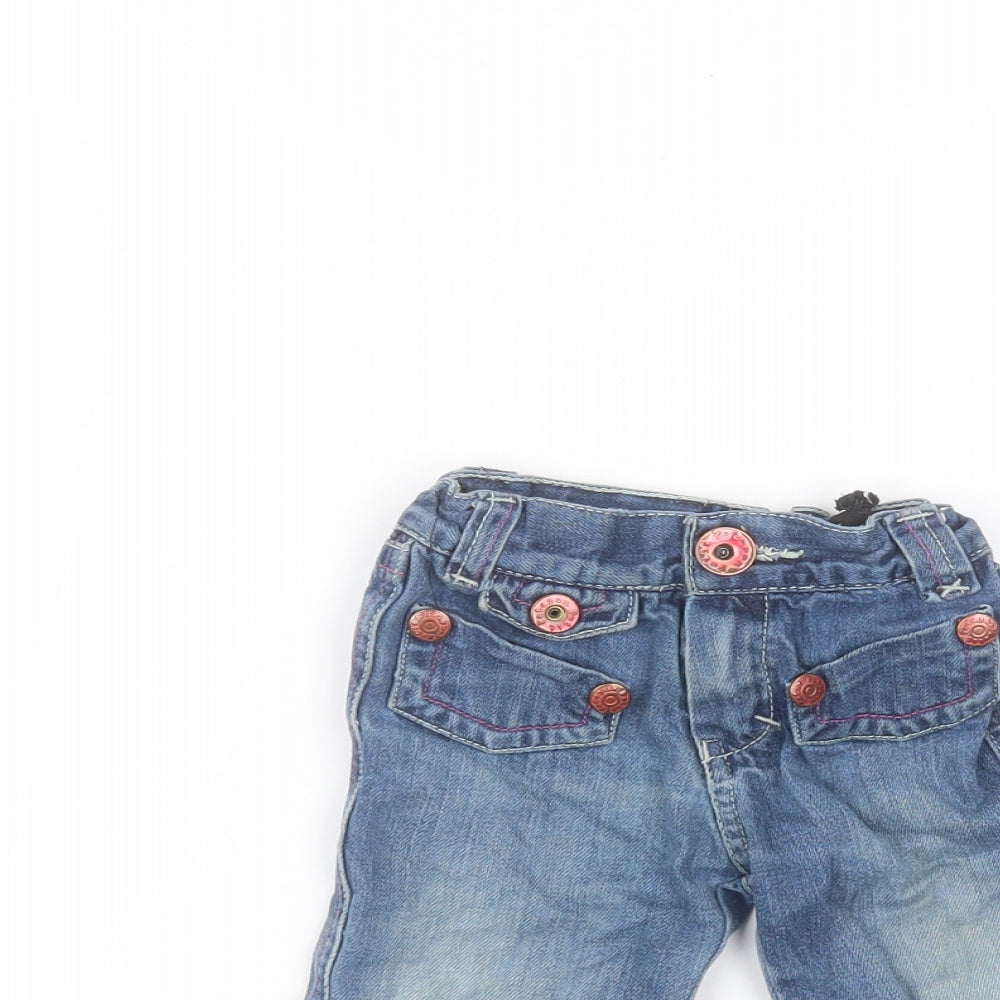 Petit Patapon Girls Blue  Cotton  Jeans Size 9-12 Months