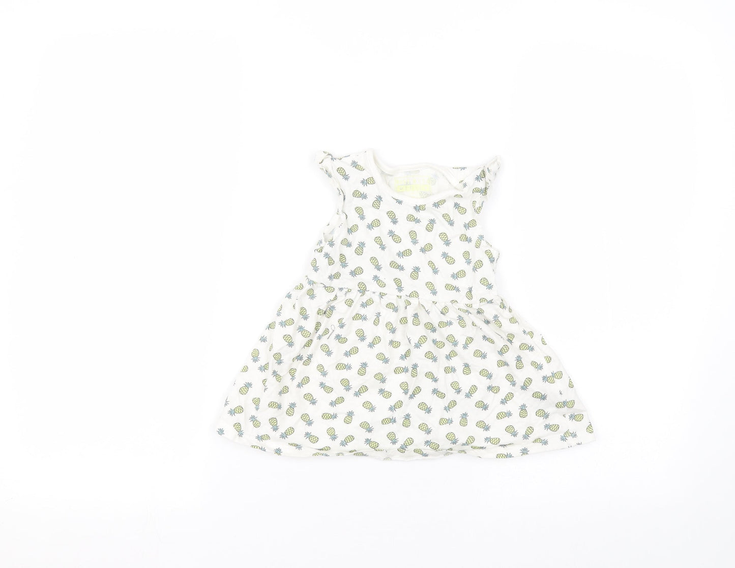 Primark Baby White  Cotton A-Line  Size 12-18 Months Round Neck
