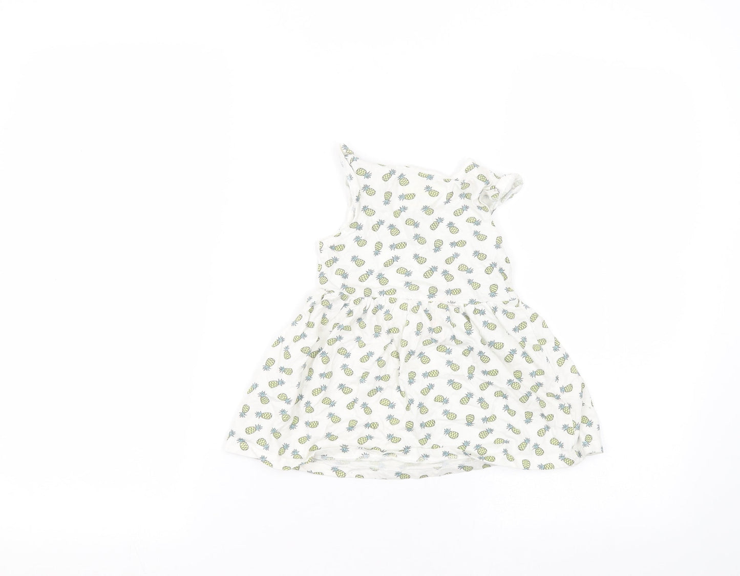 Primark Baby White  Cotton A-Line  Size 12-18 Months Round Neck