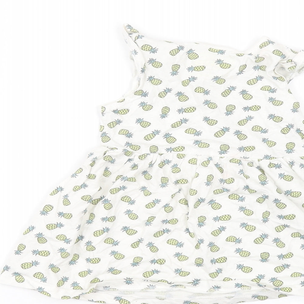Primark Baby White  Cotton A-Line  Size 12-18 Months Round Neck