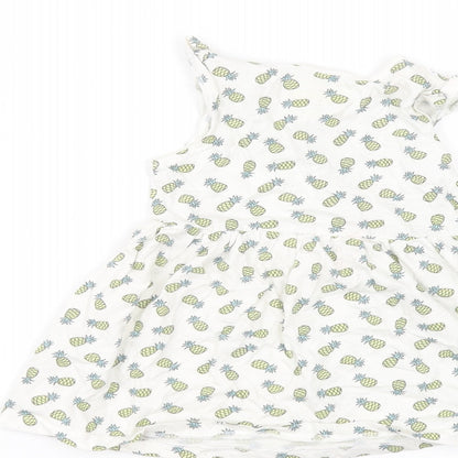 Primark Baby White  Cotton A-Line  Size 12-18 Months Round Neck