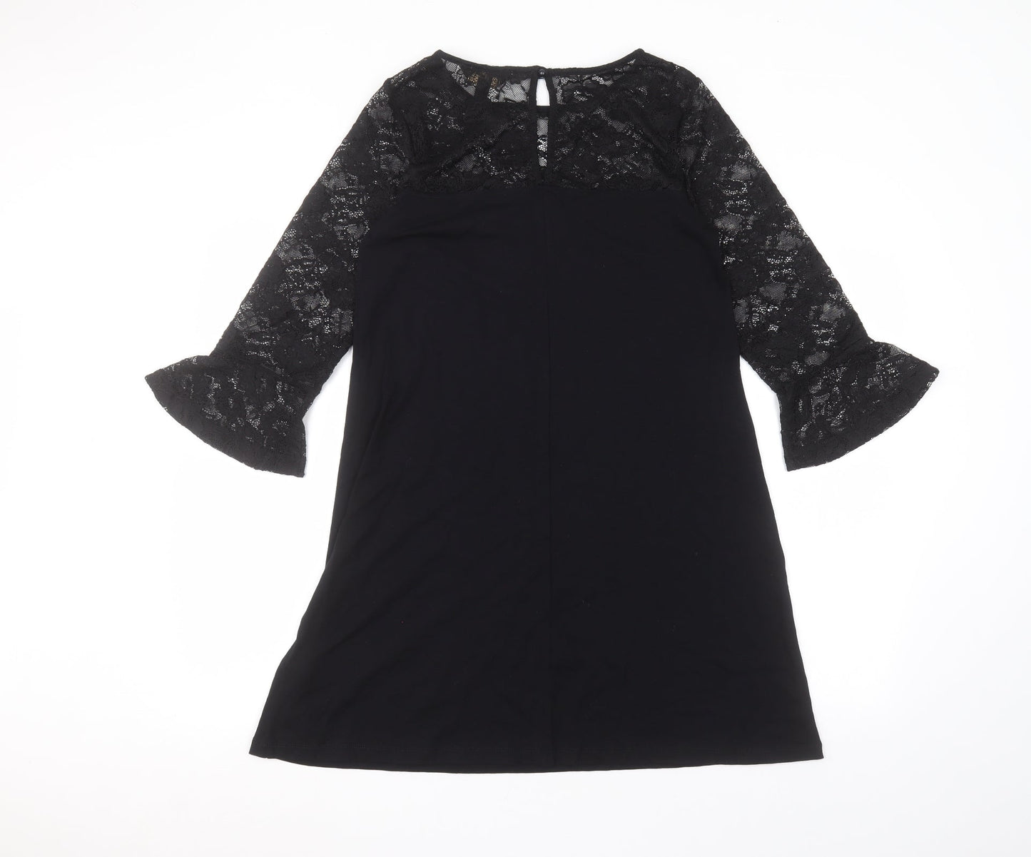 Lipsy Womens Black  Viscose A-Line  Size 10 Round Neck