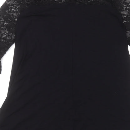 Lipsy Womens Black  Viscose A-Line  Size 10 Round Neck