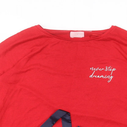 Womens UK Size M Matalan Red Pullover Jumper