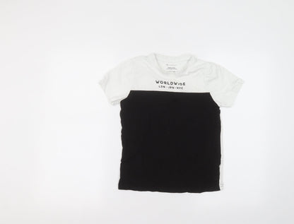 Primark Girls White  Cotton Basic T-Shirt Size 9-10 Years Round Neck