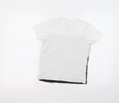 Primark Girls White  Cotton Basic T-Shirt Size 9-10 Years Round Neck