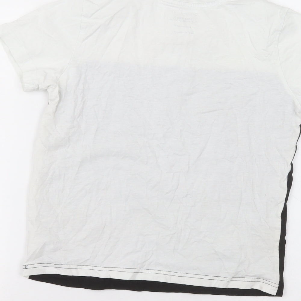 Primark Girls White  Cotton Basic T-Shirt Size 9-10 Years Round Neck