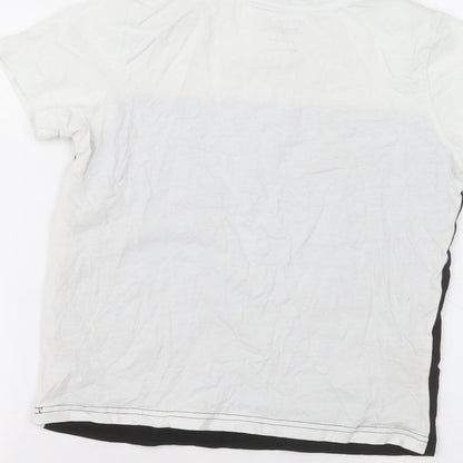 Primark Girls White  Cotton Basic T-Shirt Size 9-10 Years Round Neck
