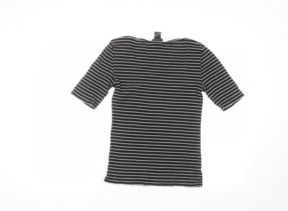 Womens UK Size XS Ann Taylor Black Basic T-Shirt