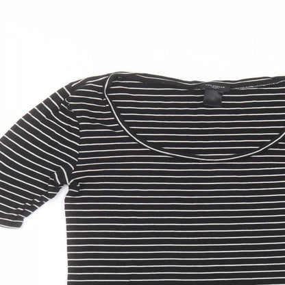Womens UK Size XS Ann Taylor Black Basic T-Shirt