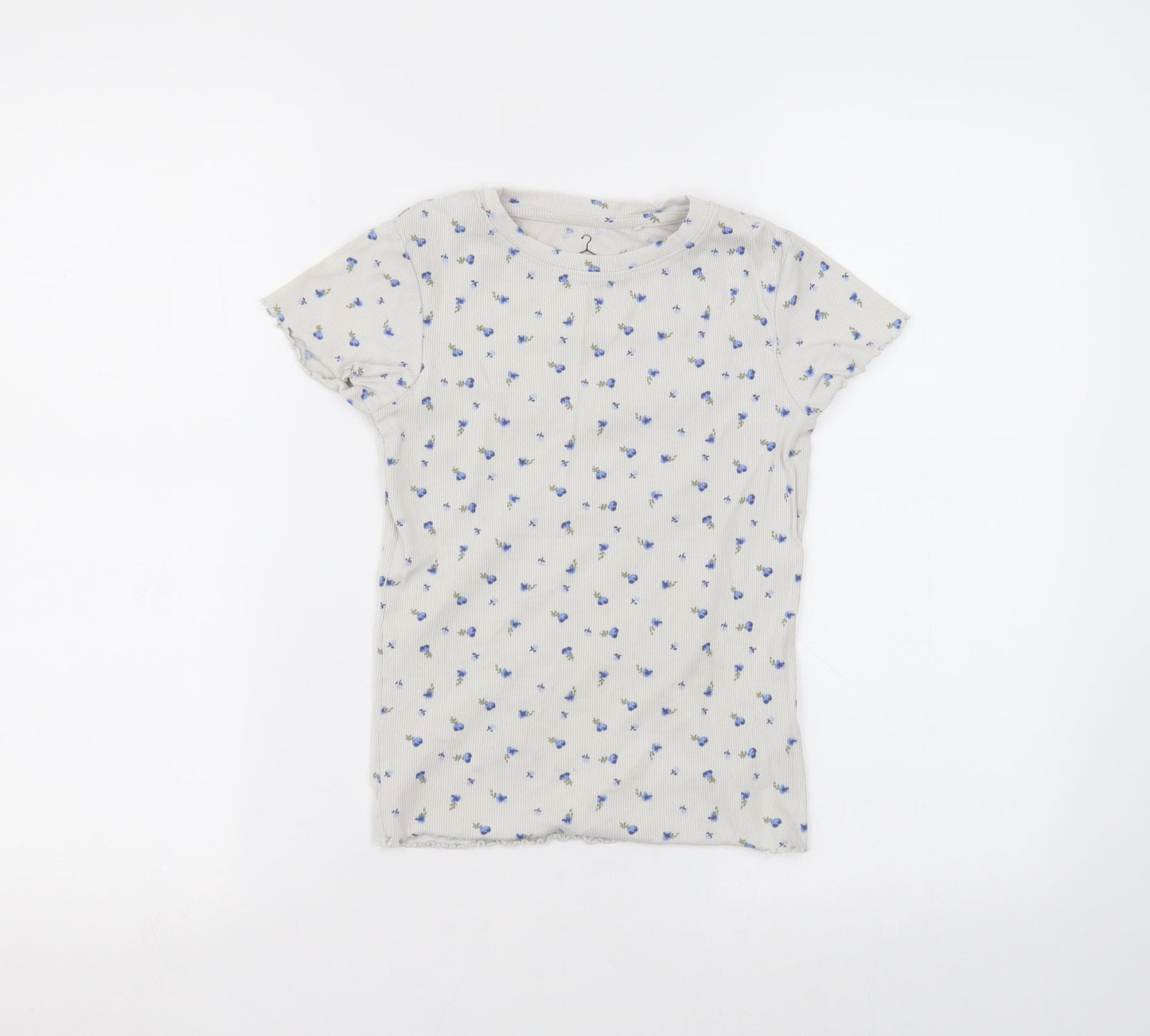 NEXT Girls White  Cotton Basic T-Shirt Size 9 Years Round Neck
