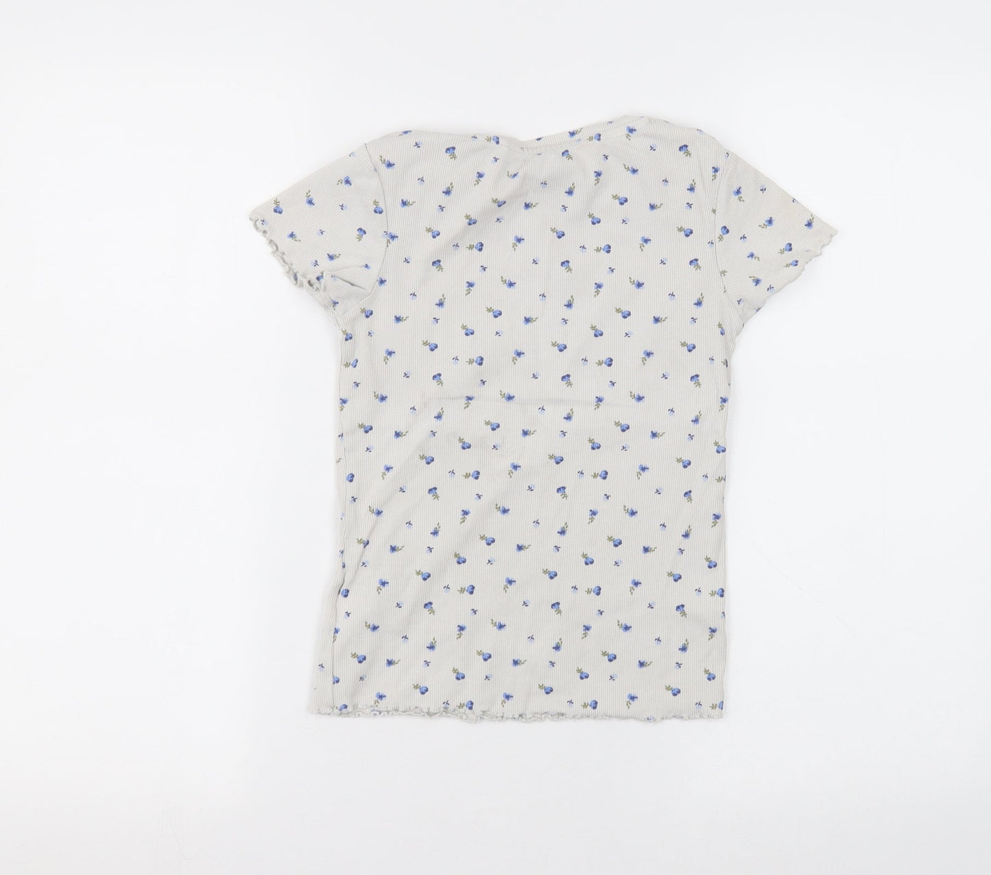 NEXT Girls White  Cotton Basic T-Shirt Size 9 Years Round Neck