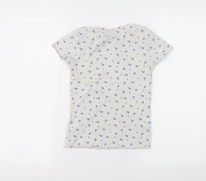 NEXT Girls White  Cotton Basic T-Shirt Size 9 Years Round Neck