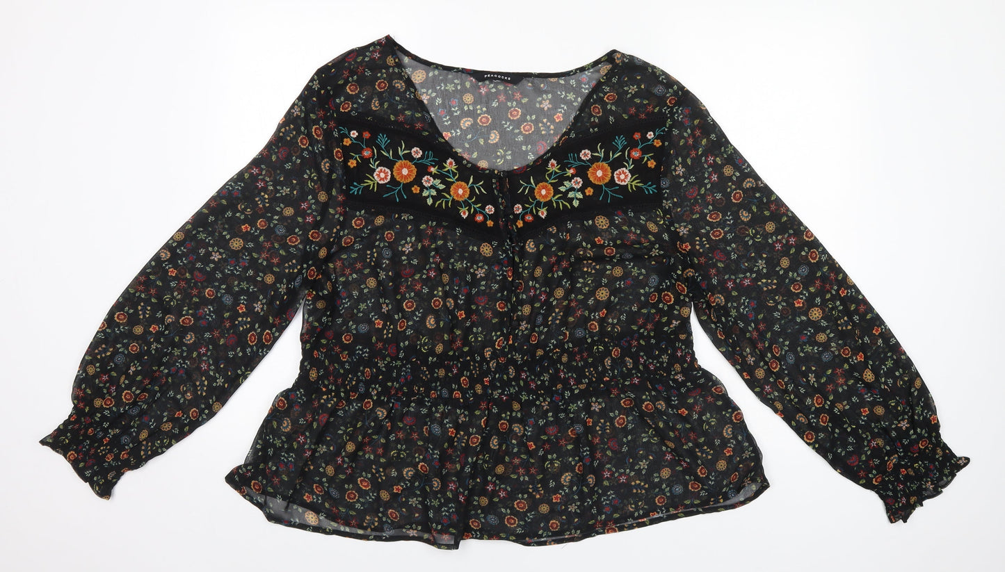 Womens UK Size  Peacocks Black Basic Blouse