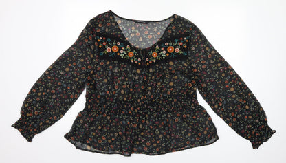 Womens UK Size  Peacocks Black Basic Blouse