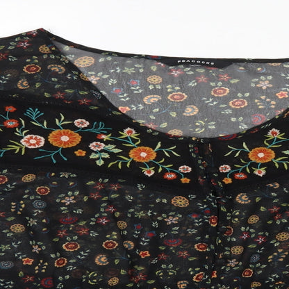 Womens UK Size  Peacocks Black Basic Blouse